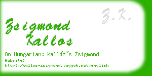 zsigmond kallos business card